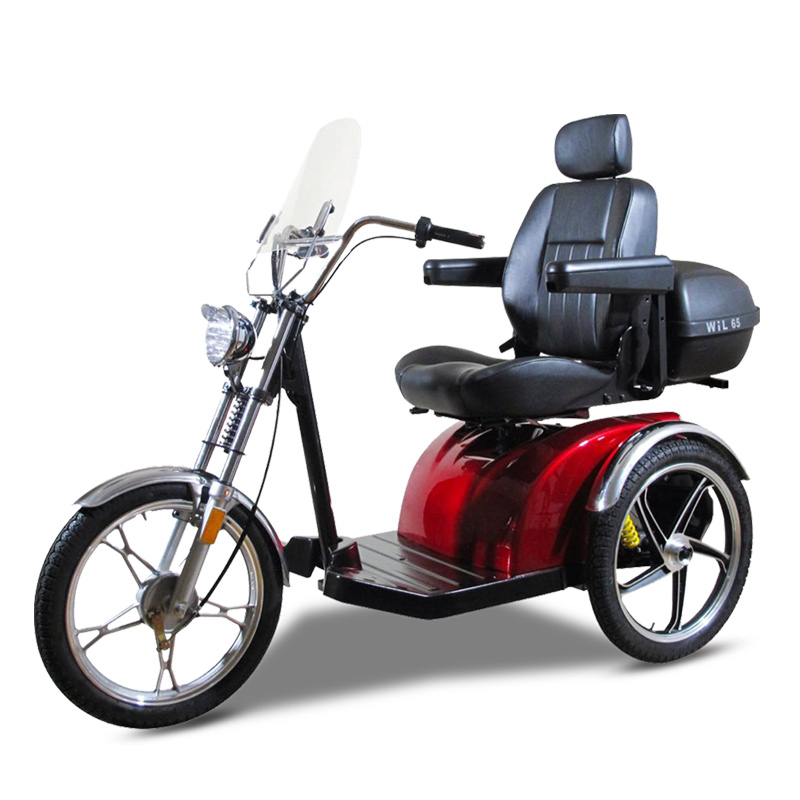 S33 Scooter elétrico vermelho de 3 rodas para idosos